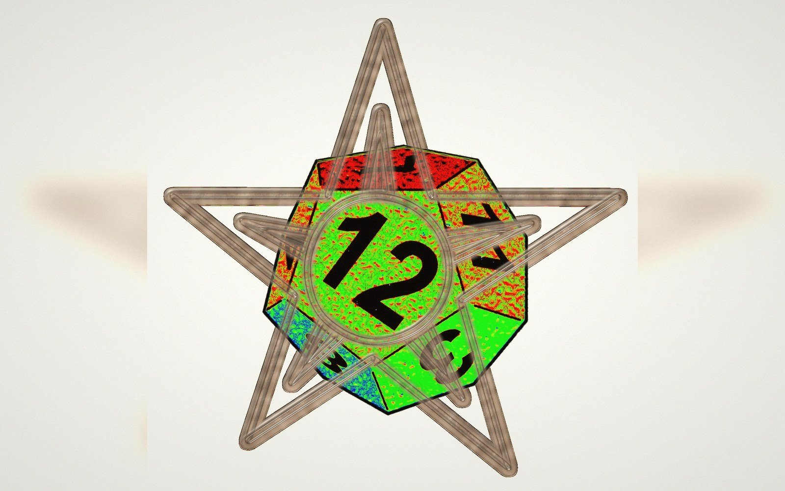 Polyhedral dice scattered close on a dark wood surface